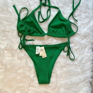 4/$20 🙈 NWT Aerie Vibrant Green Waffle Texture Bikini Bottom Sz M.